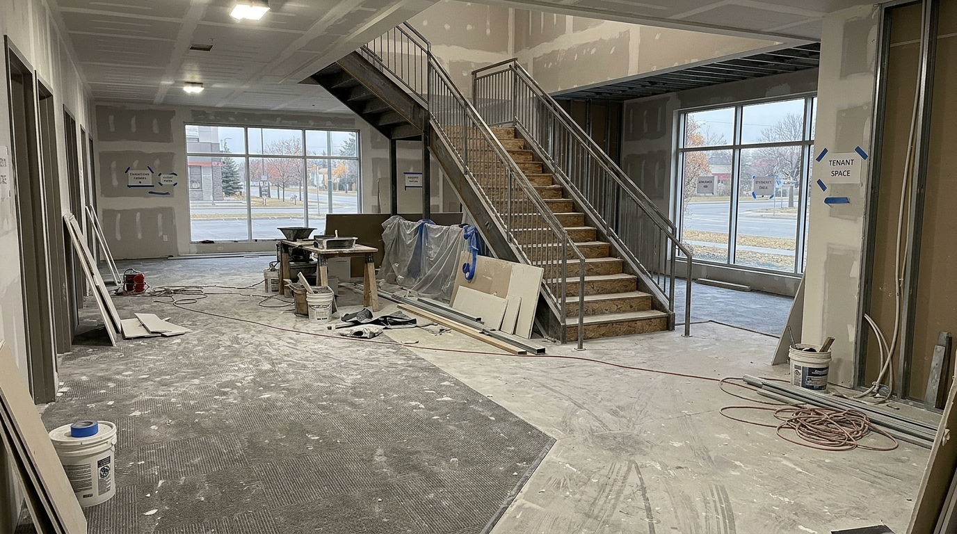 Commercial Plaza Common Area Cleaning - NE Calgary - Before cleaning